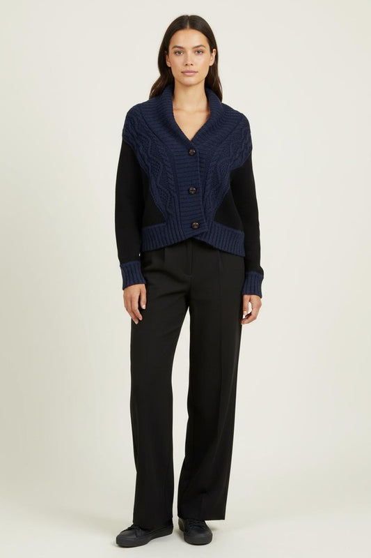 Cardigan Bleu et Noir - Taille S/36