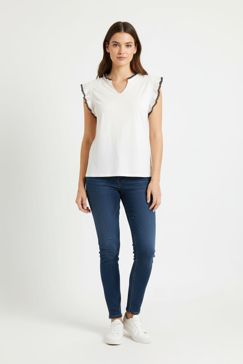 Top Blanc et Noir - Taille S/36