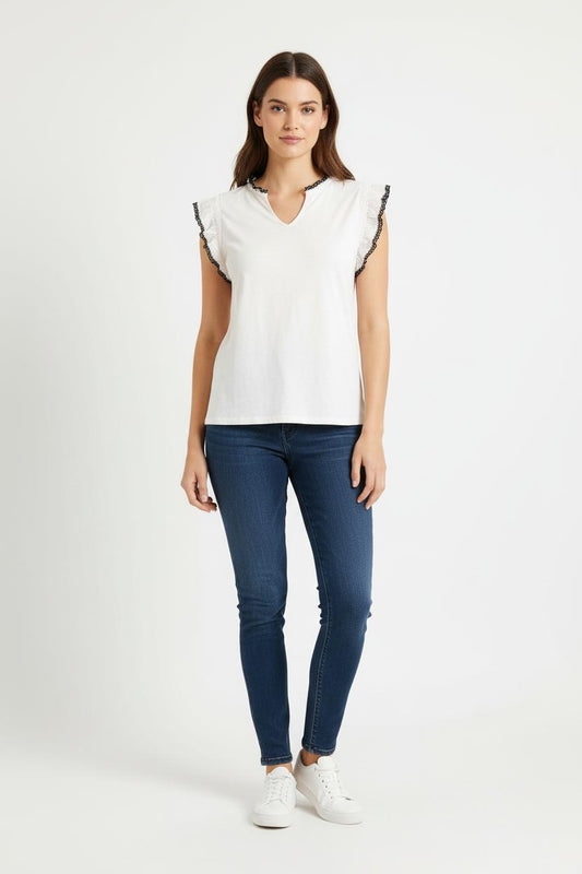 Top Blanc et Noir - Taille S/36