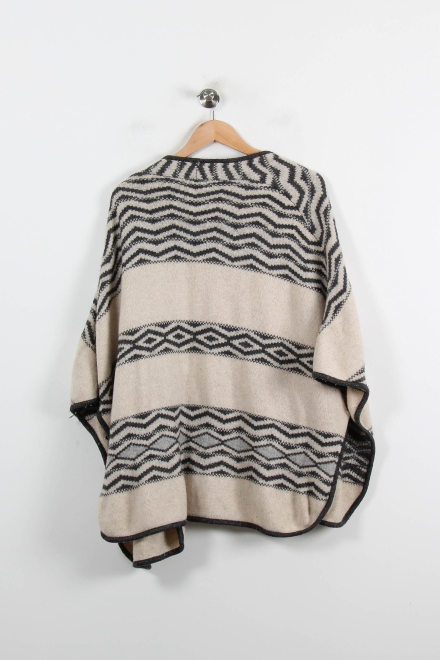Poncho Beige et Noir - Taille L/40