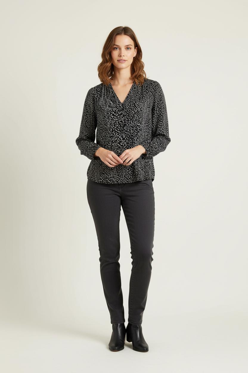 Blouse Noire et Blanche - Taille M/38