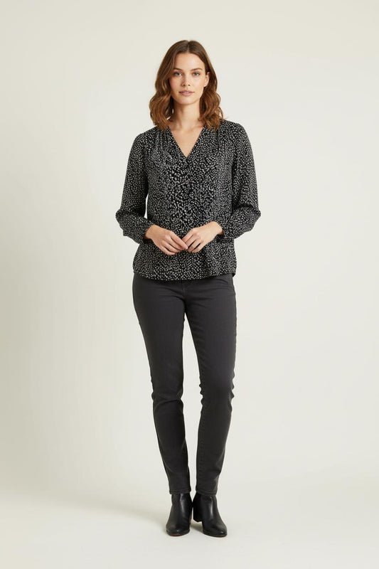 Blouse Noire et Blanche - Taille M/38