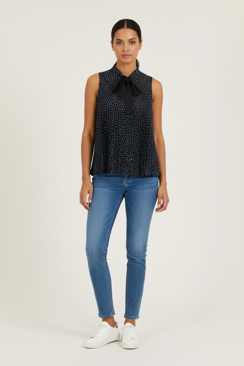 Blouse Sans Manches Bleue - Taille S/36