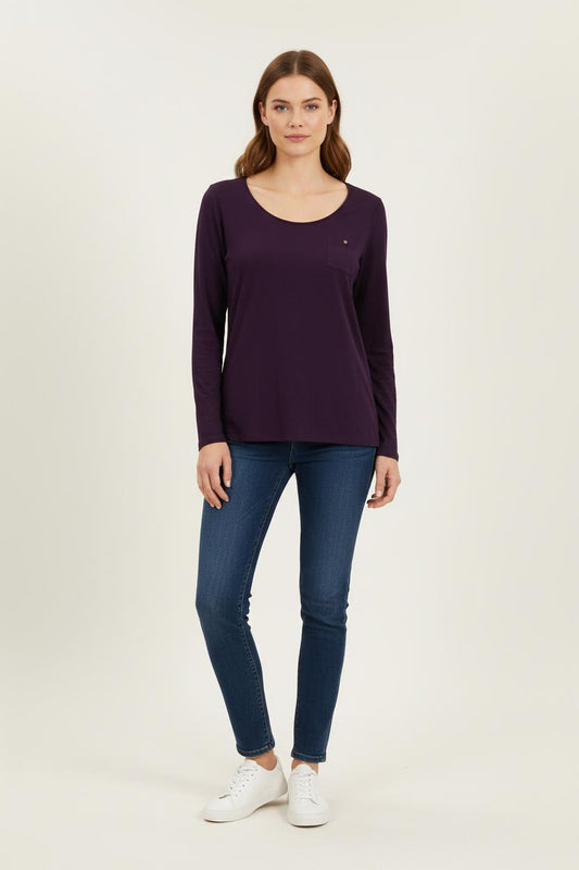 Tee-shirt Manches Longues Violet - Taille XL/42