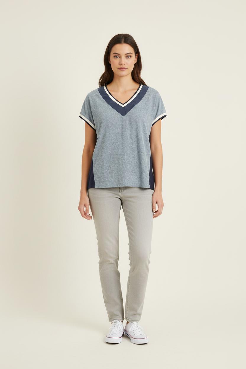 Tee-shirt Bleu et Bleu Marine - Taille L/40