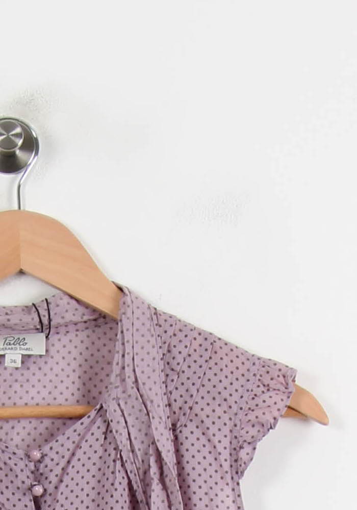 Blouse Violette à Pois Noirs - Taille S/36