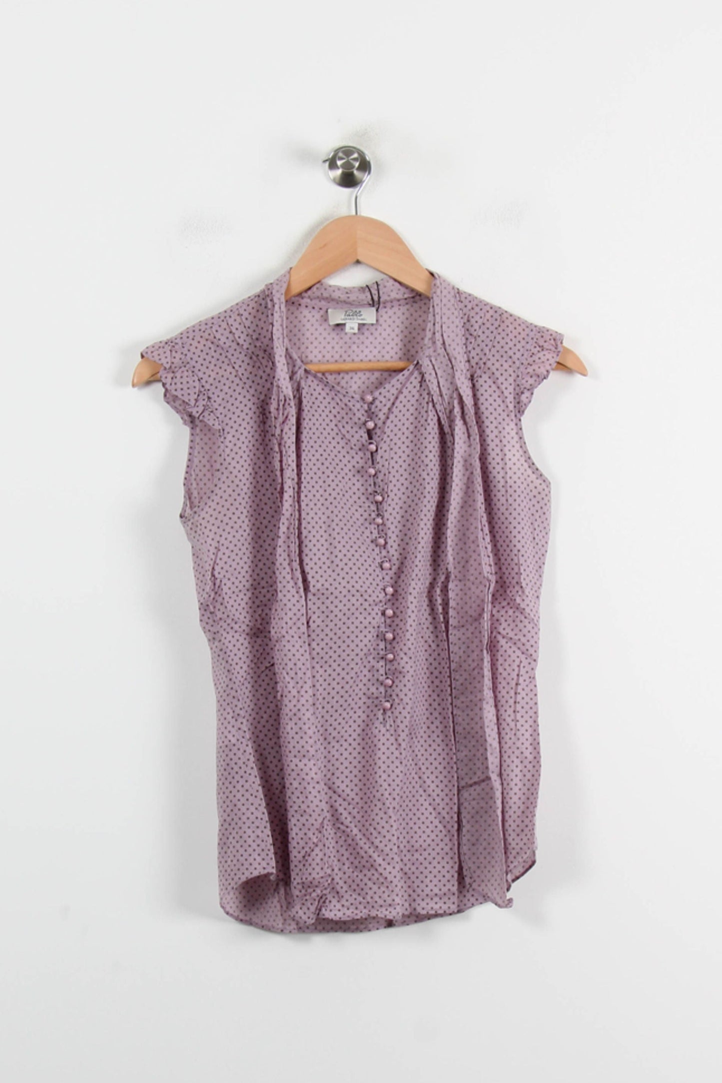 Blouse Violette à Pois Noirs - Taille S/36