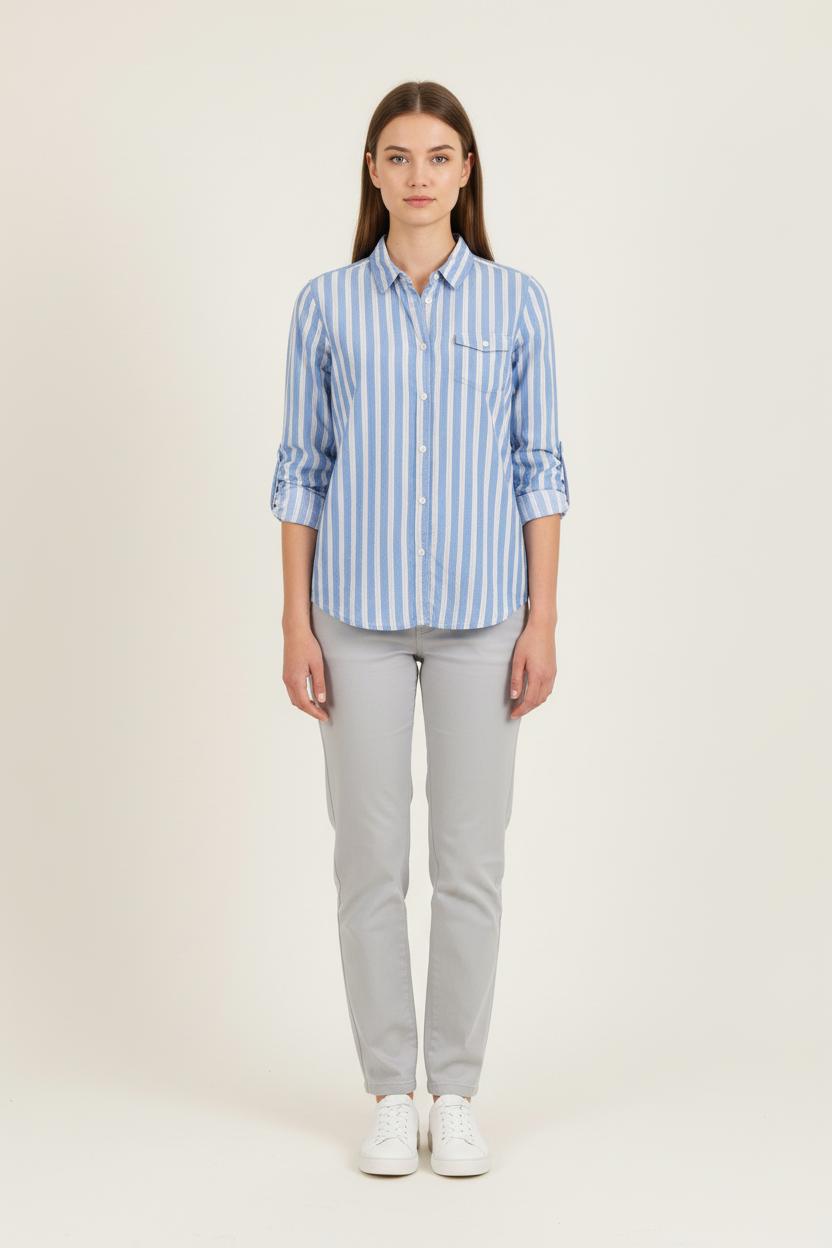 Chemise Rayée Bleue et Blanche - Taille S/36