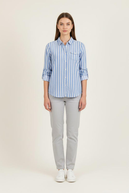 Chemise Rayée Bleue et Blanche - Taille S/36