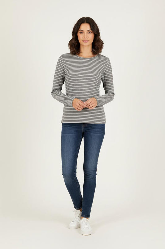 Tee-shirt Manches Longues Gris - Taille S/36