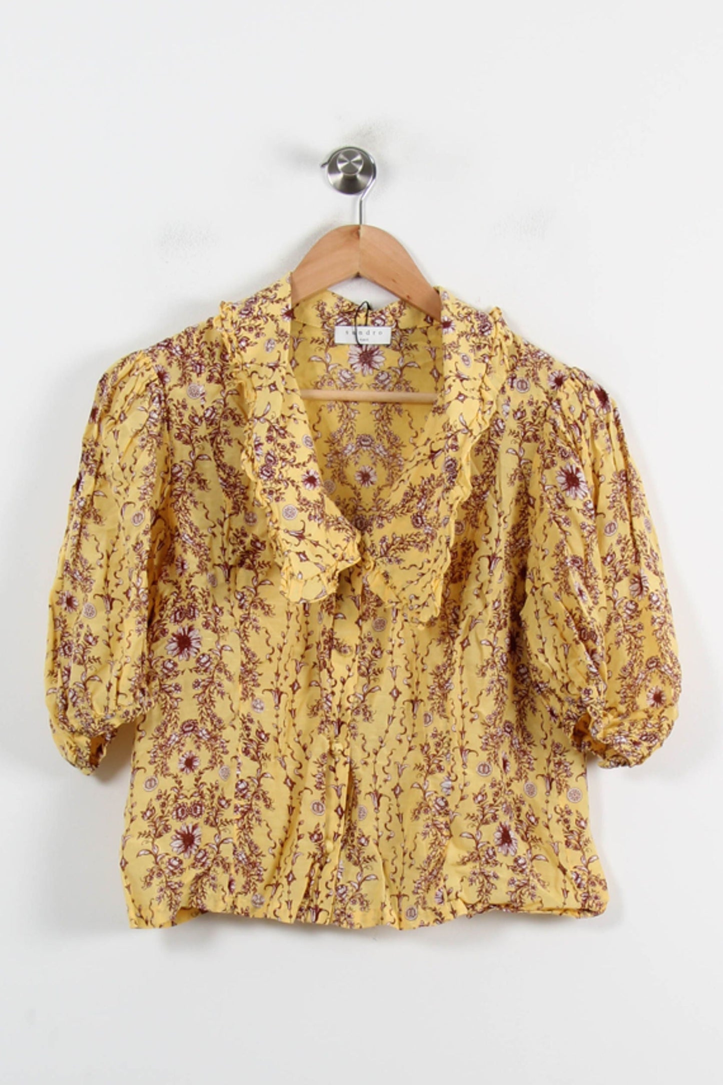 Blouse Jaune et Bordeaux - Taille L/40