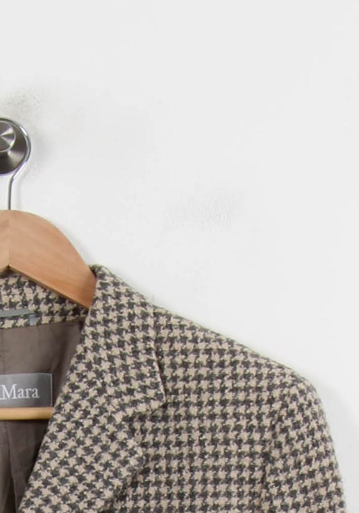 Blazer Pied-de-poule Gris et Beige - Taille M/38