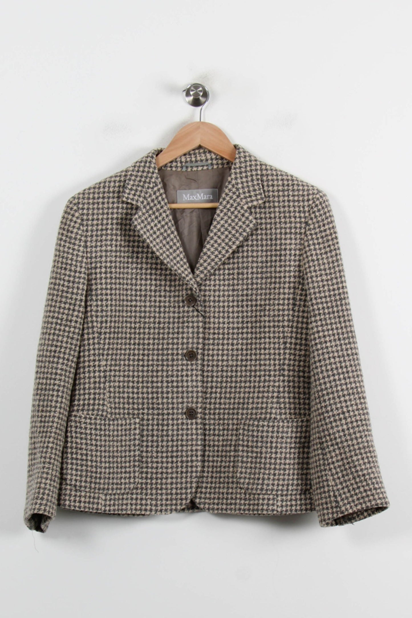 Blazer Pied-de-poule Gris et Beige - Taille M/38