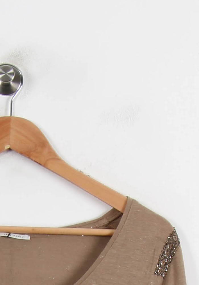 Tee-shirt à Manches Longues Marron - Taille S/36