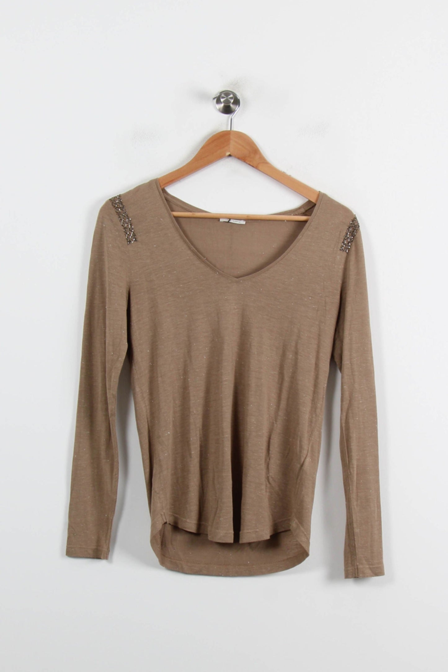 Tee-shirt à Manches Longues Marron - Taille S/36