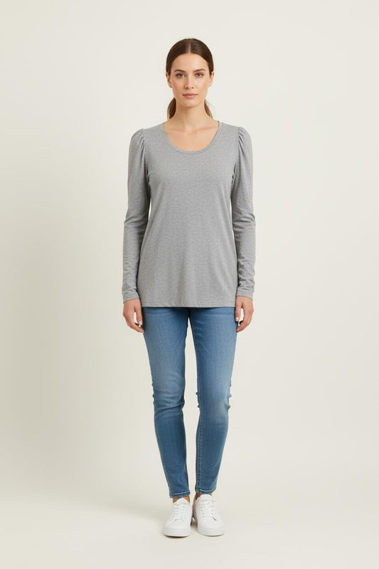 Tee-shirt Manches Longues Gris - Taille XL/42