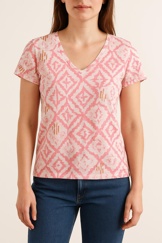 Tee-shirt Rose et Orange - Taille XS/34