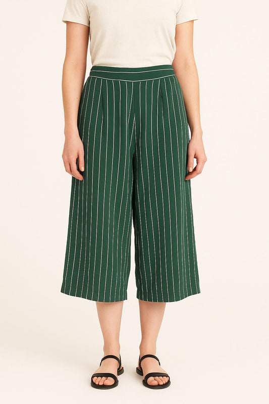 Pantalon Large Vert et Blanc - Taille M/38