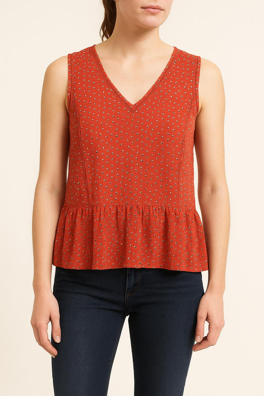Top Sans Manches Rouge - Taille M/38