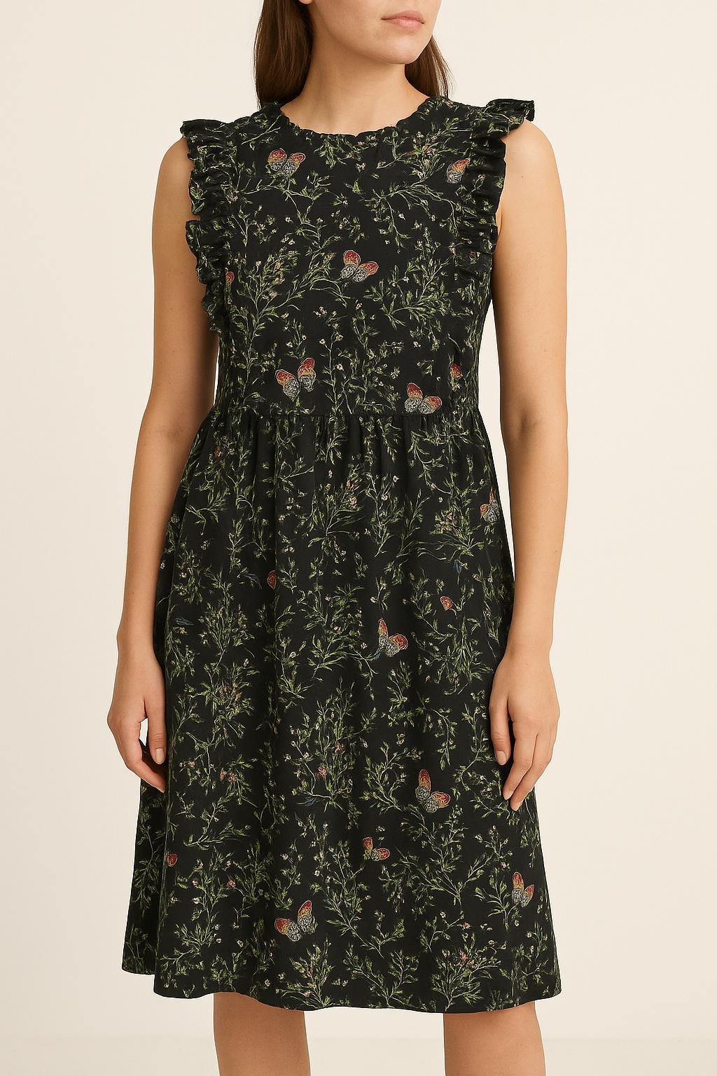 Robe Longue Noire et Verte - Taille M/38