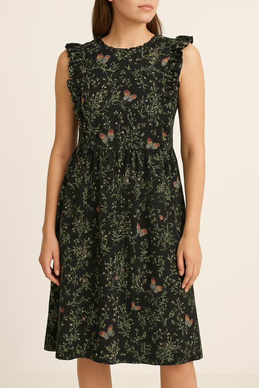 Robe Longue Noire et Verte - Taille M/38