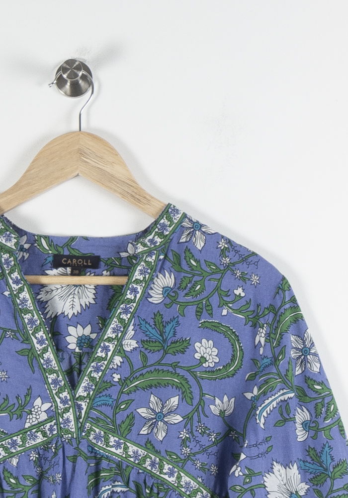 Blouse Bleue et Verte - Taille M/38