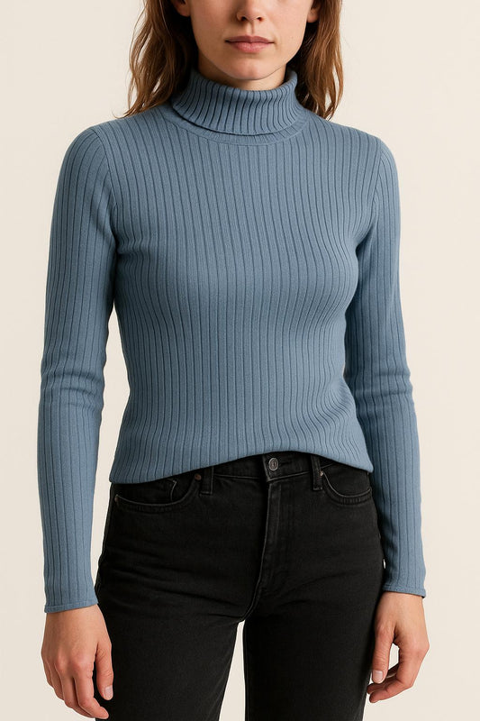 Pull Col Roulé Bleu - Taille M/38