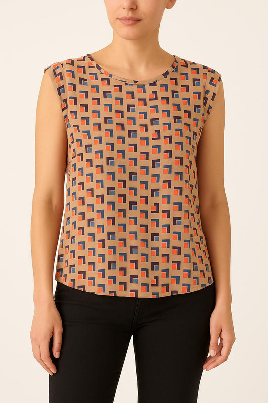 Blouse Marron multicolore - Taille S/36