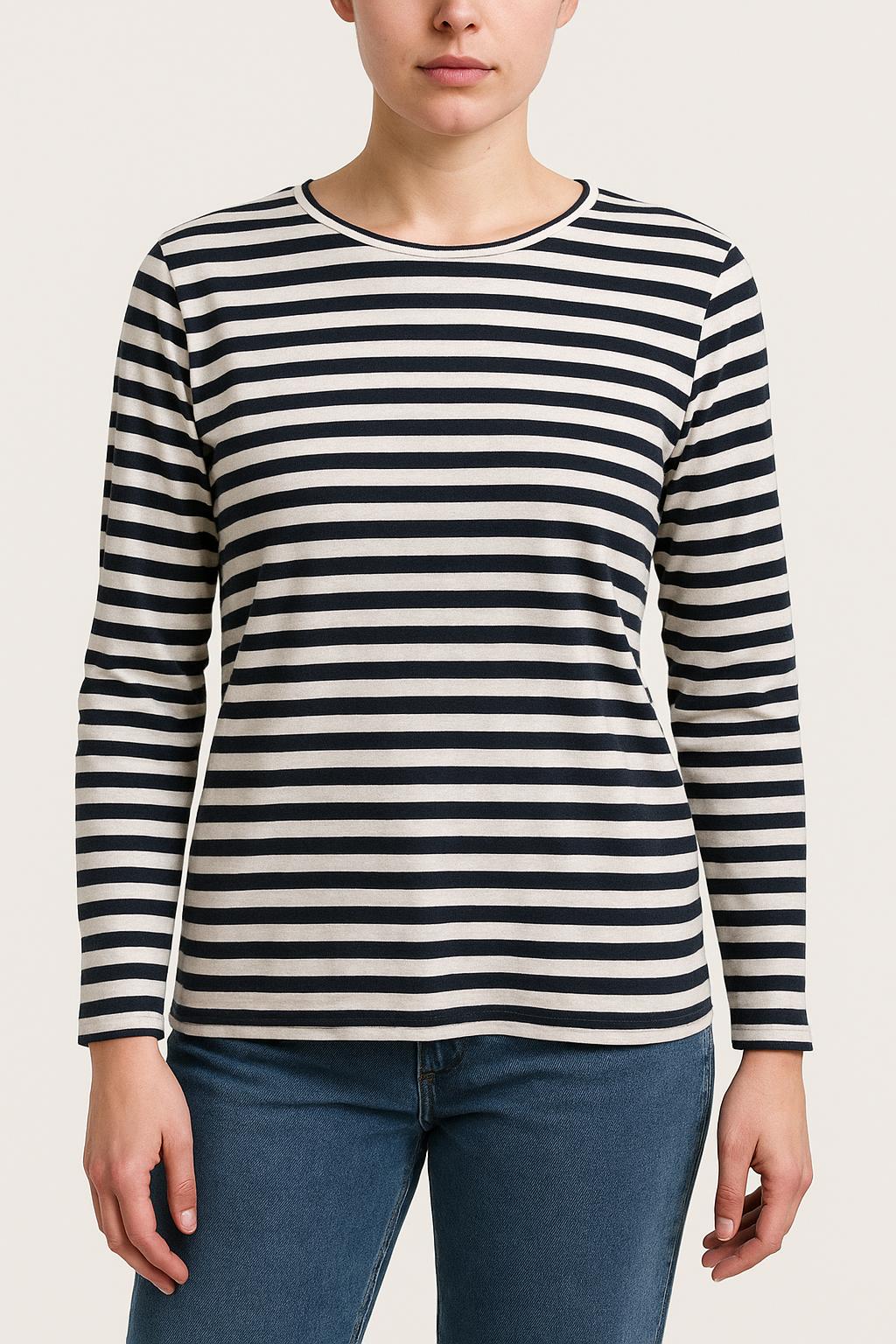 Marinière Noire et Blanche - Taille L/40