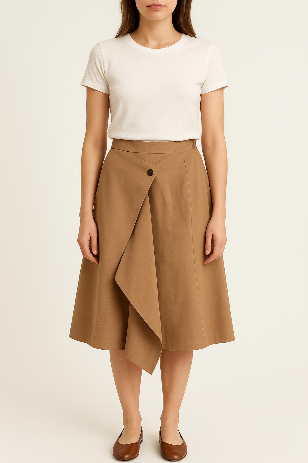 Jupe Asymétrique Beige - Taille M/38