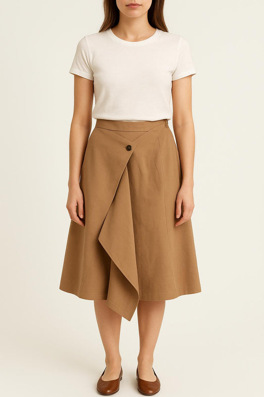 Jupe Asymétrique Beige - Taille M/38