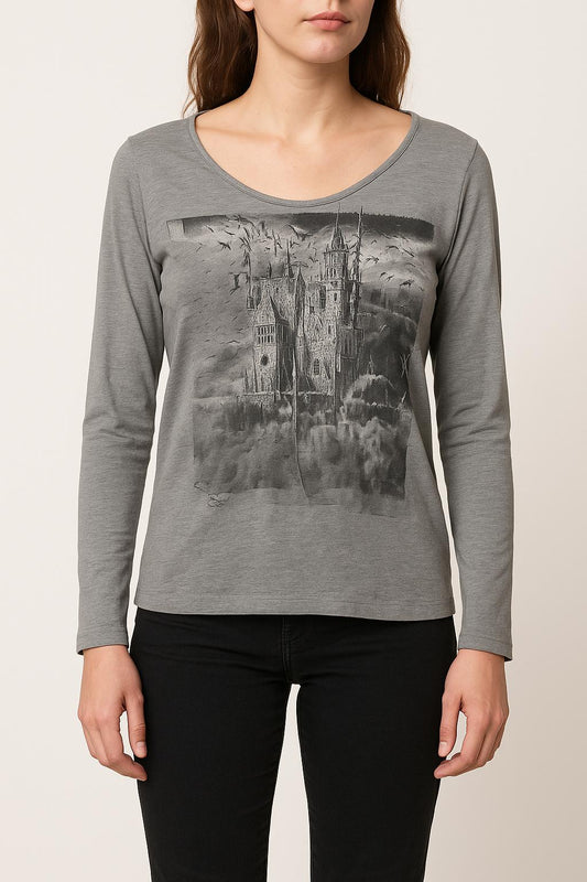 Tee-shirt Manches Longues Gris - Taille M/38