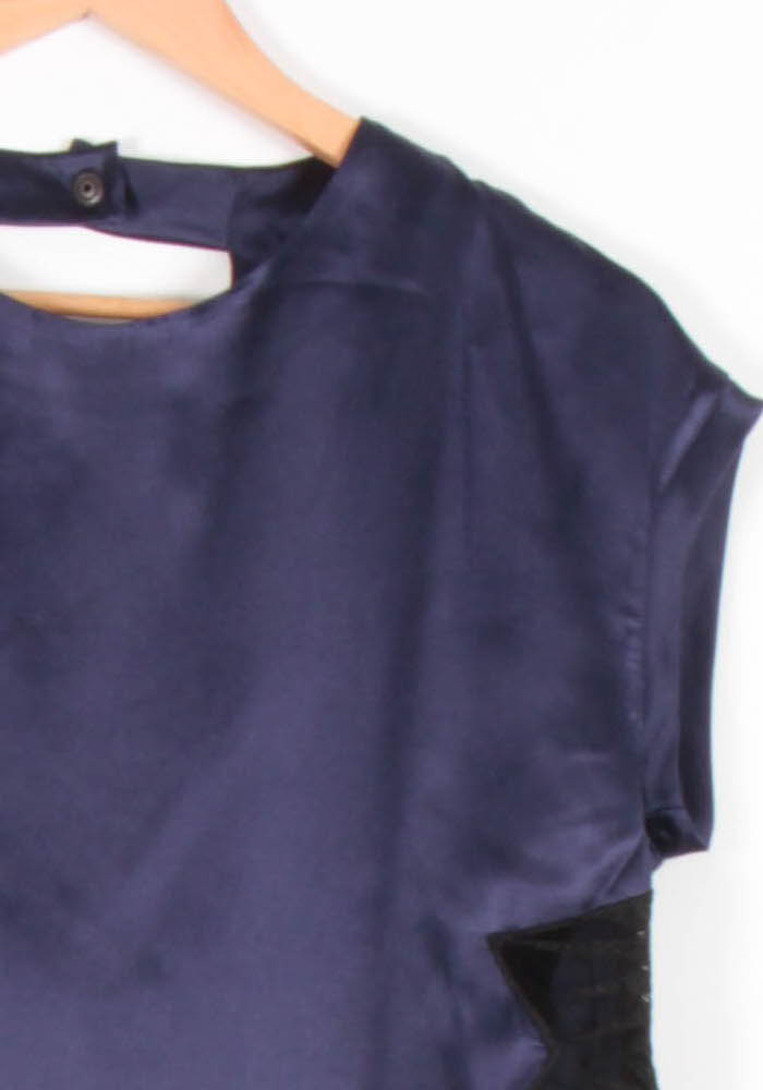 Blouse Bleu et Noir - Taille S/36