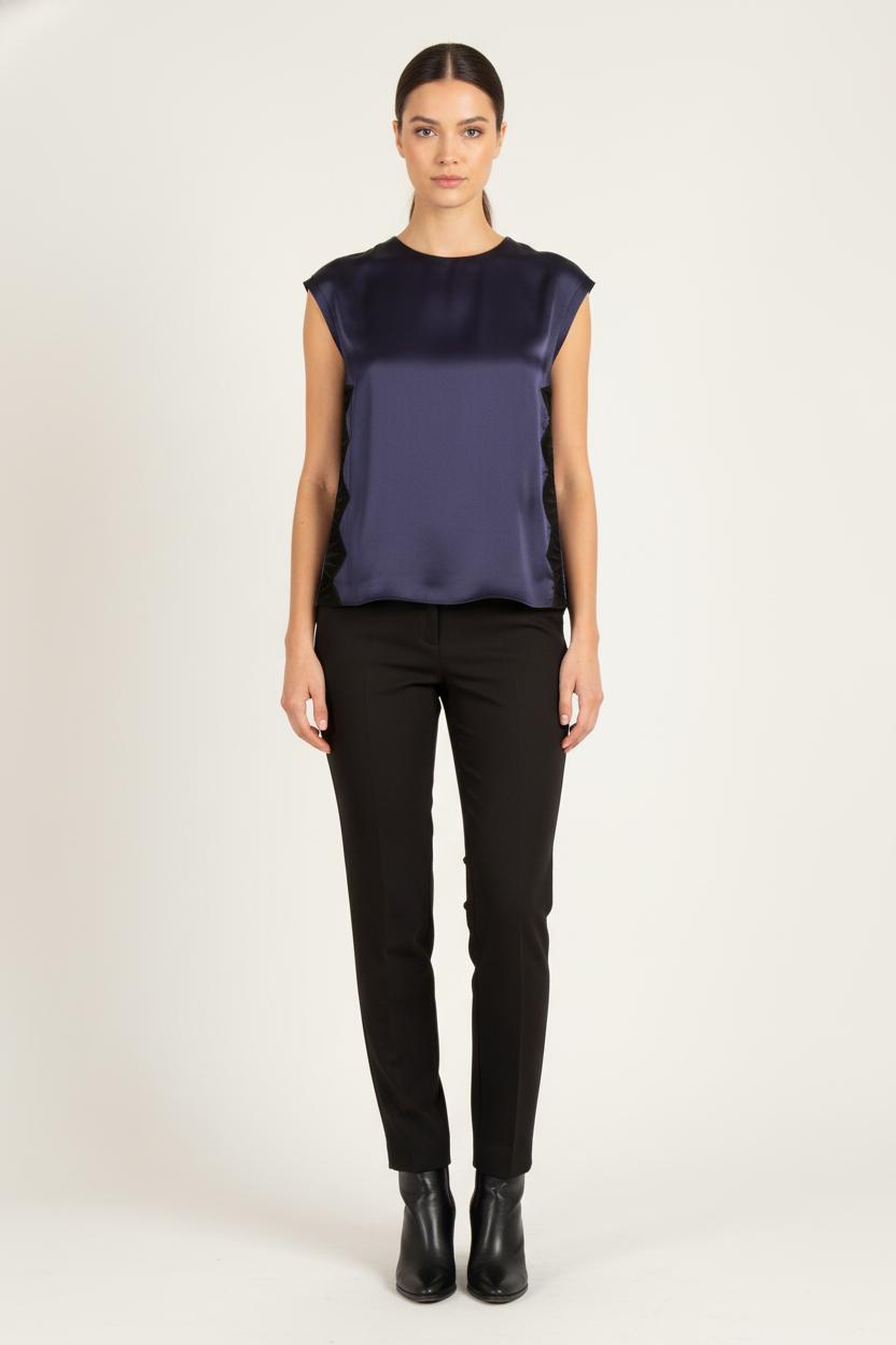 Blouse Bleu et Noir - Taille S/36