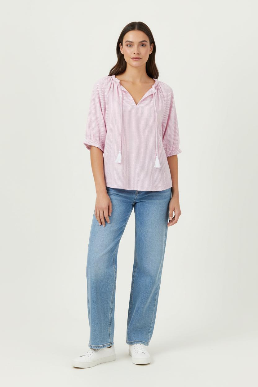 Blouse Rose et Blanche - Taille XS/34