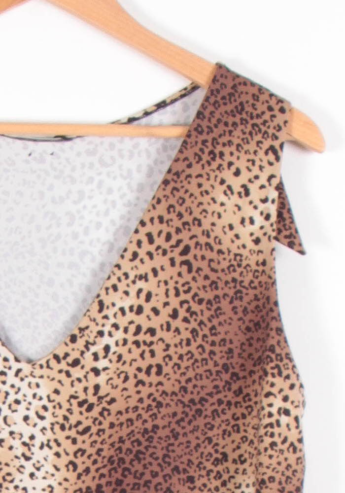 Robe Midi Marron et Beige - Taille XXL/44