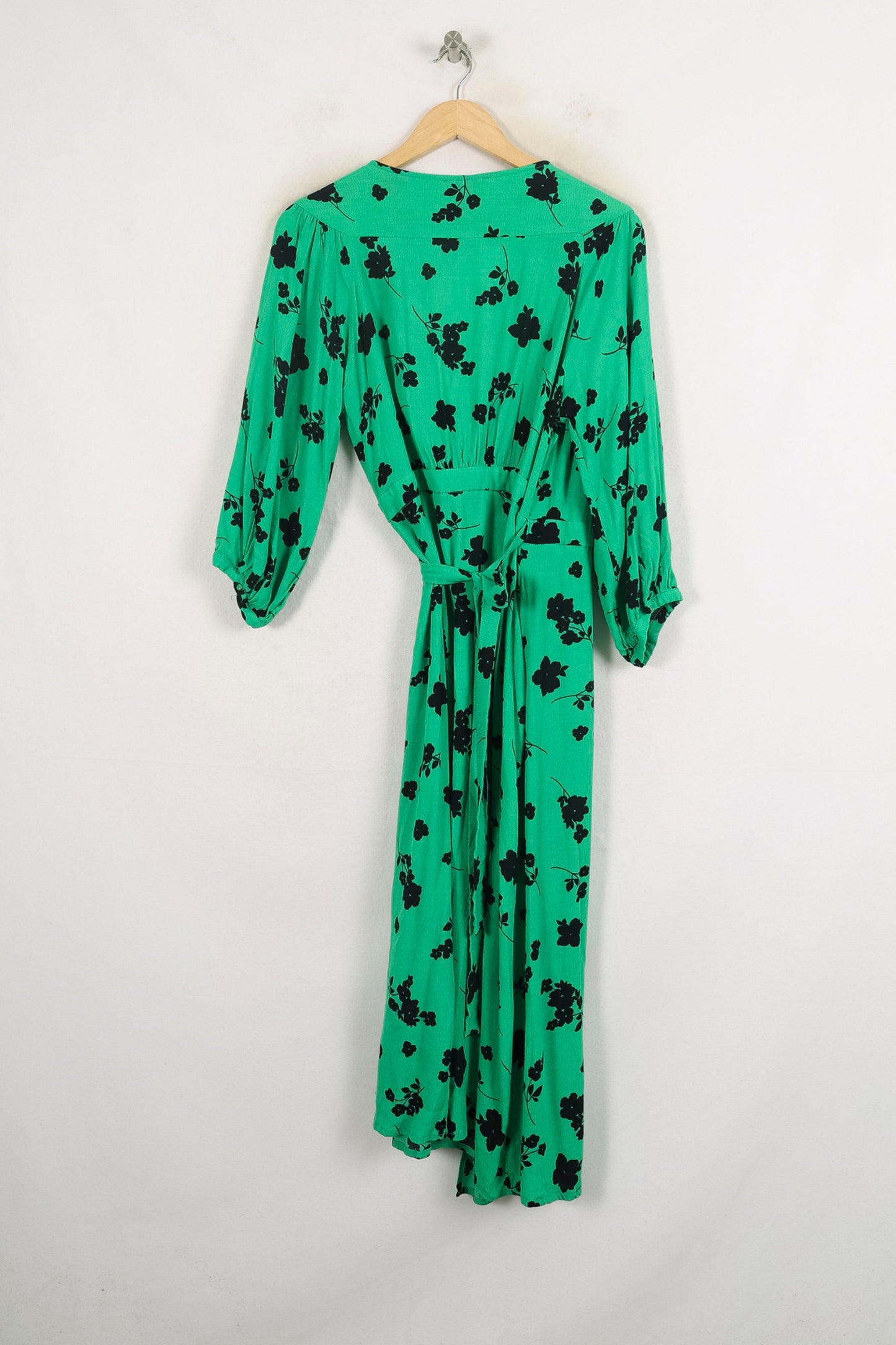 Robe portefeuille verte et noire - Taille L/40