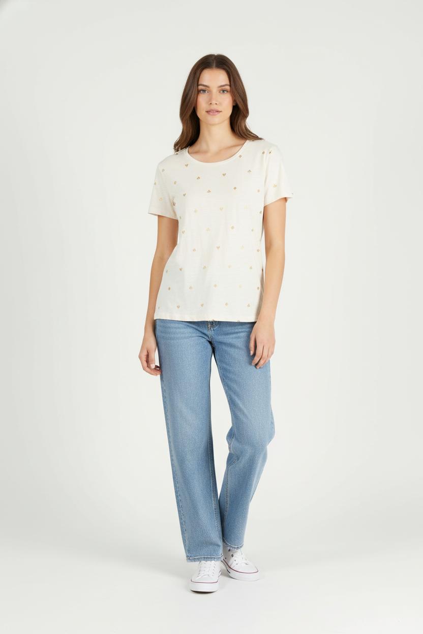 Tee-shirt Beige et Doré - Taille S/36