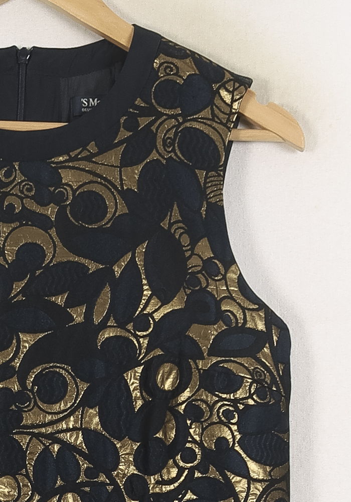 Robe Sans Manches Noire et Dorée - Taille M/38