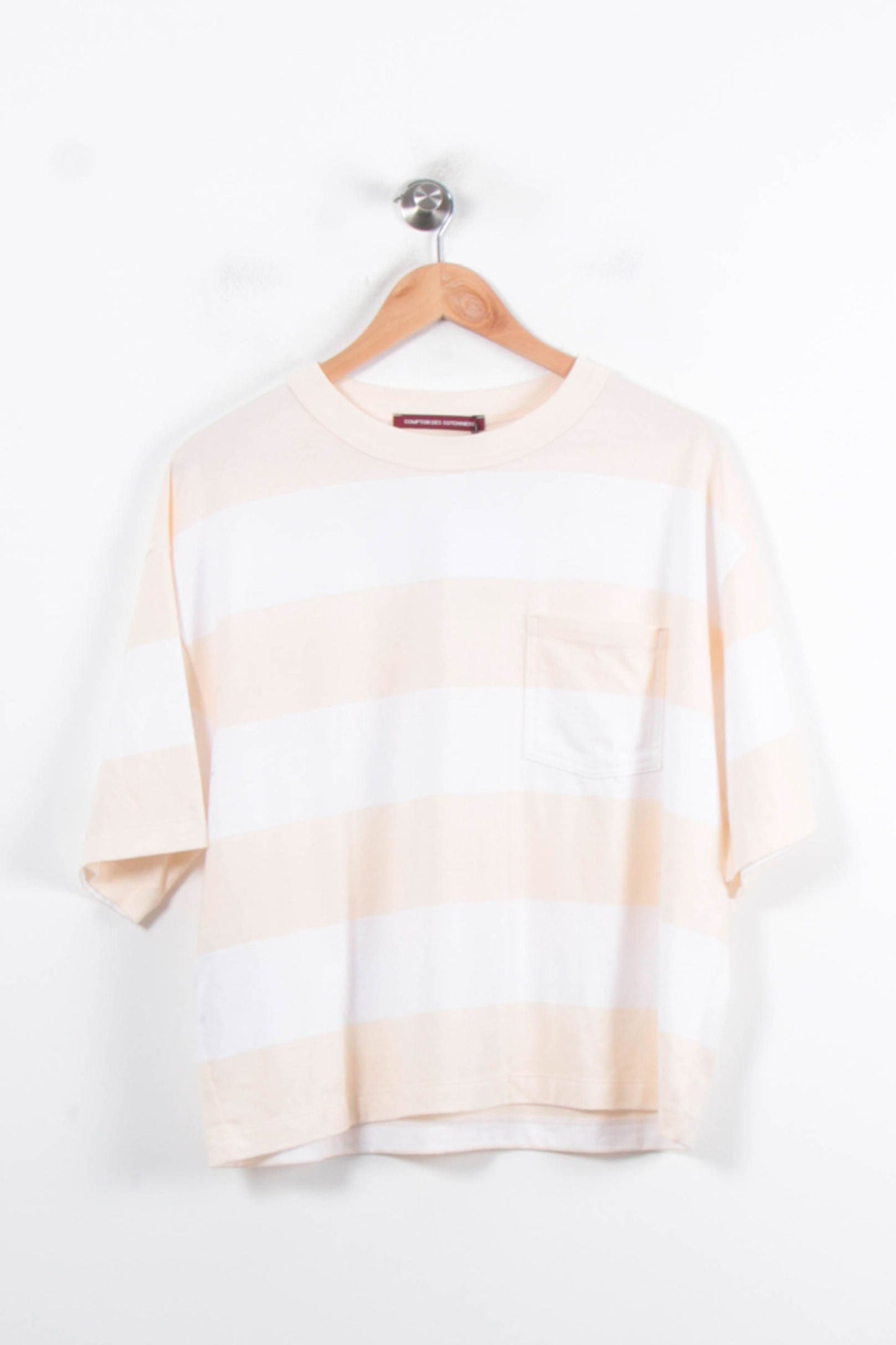 Tee-shirt Rayé Beige et Blanc - Taille M/38