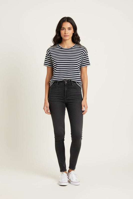 Marinière Bleu Marine et Blanche - Taille S/36