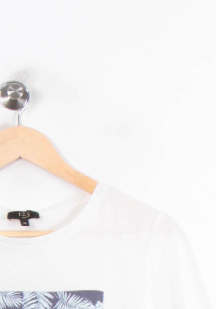 Tee-shirt Blanc et Bleu - Taille M/38