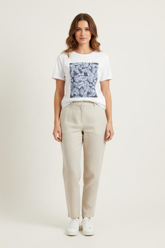 Tee-shirt Blanc et Bleu - Taille M/38