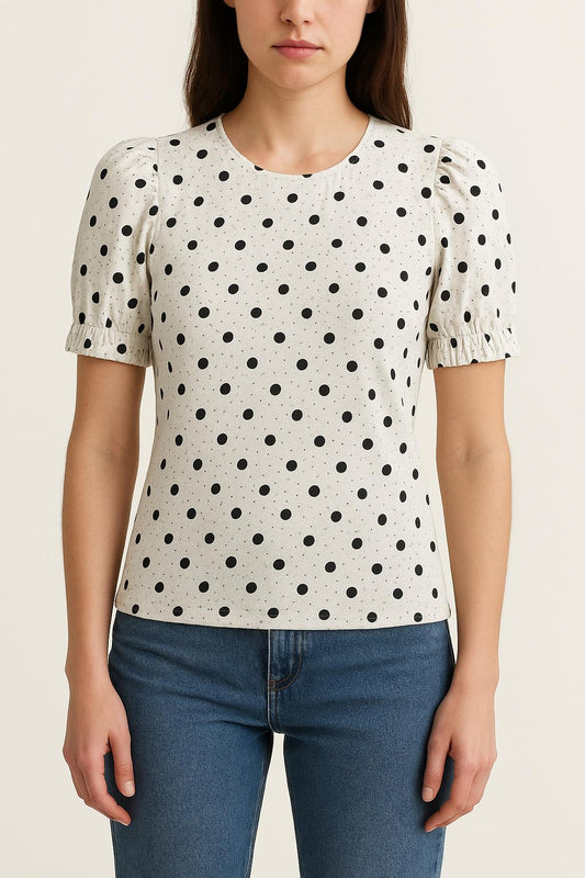 Blouse Blanche et Noire - Taille XS/34