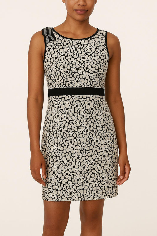 Robe Fleurie Noire et Blanche - Taille S/36