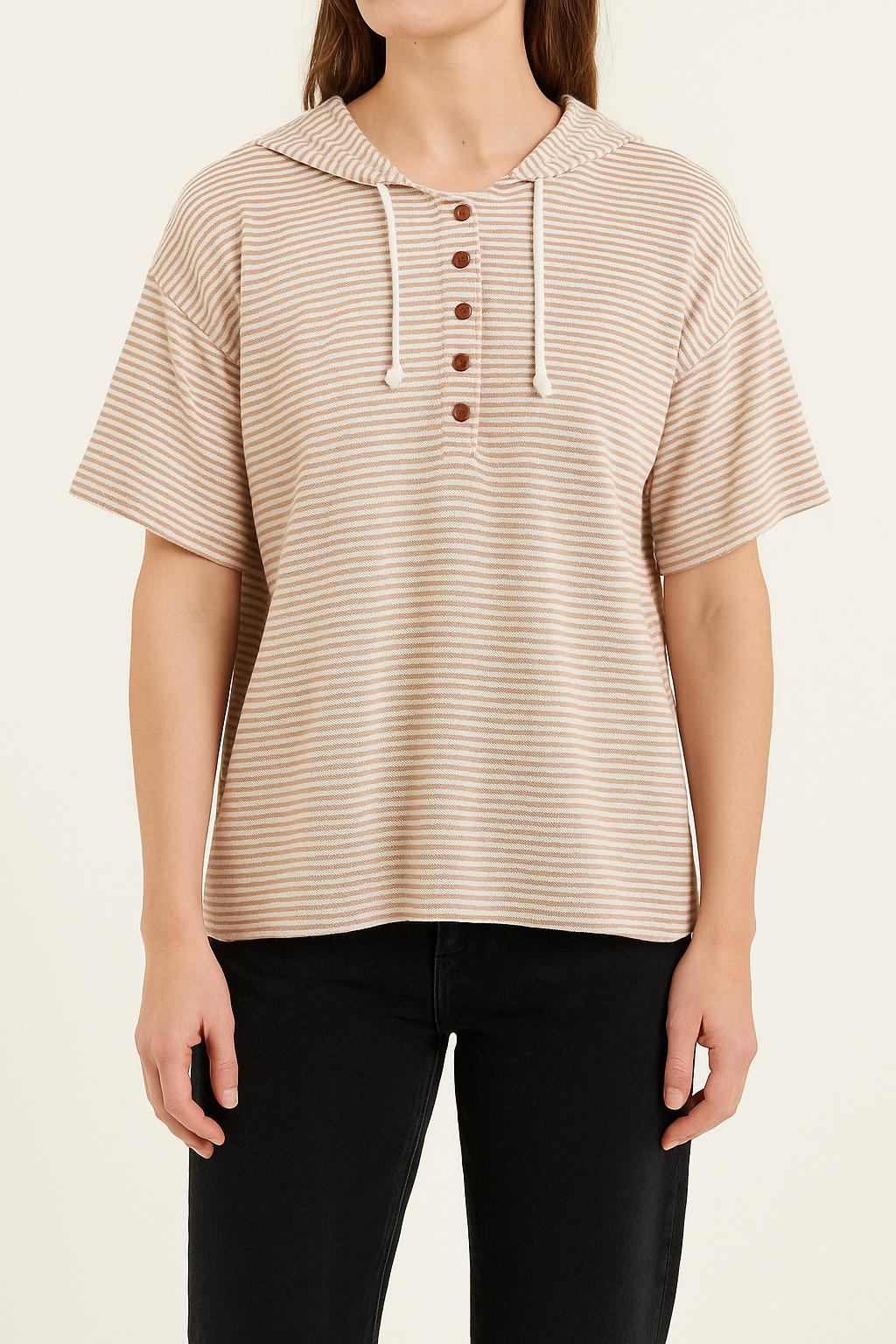 Sweat à Capuche Beige et Marron - Taille M/38