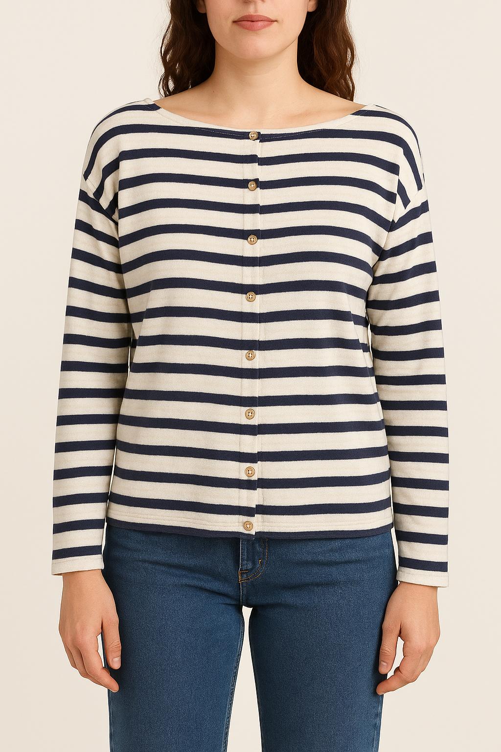 Cardigan Blanc et Bleu Marine - Taille XL/42