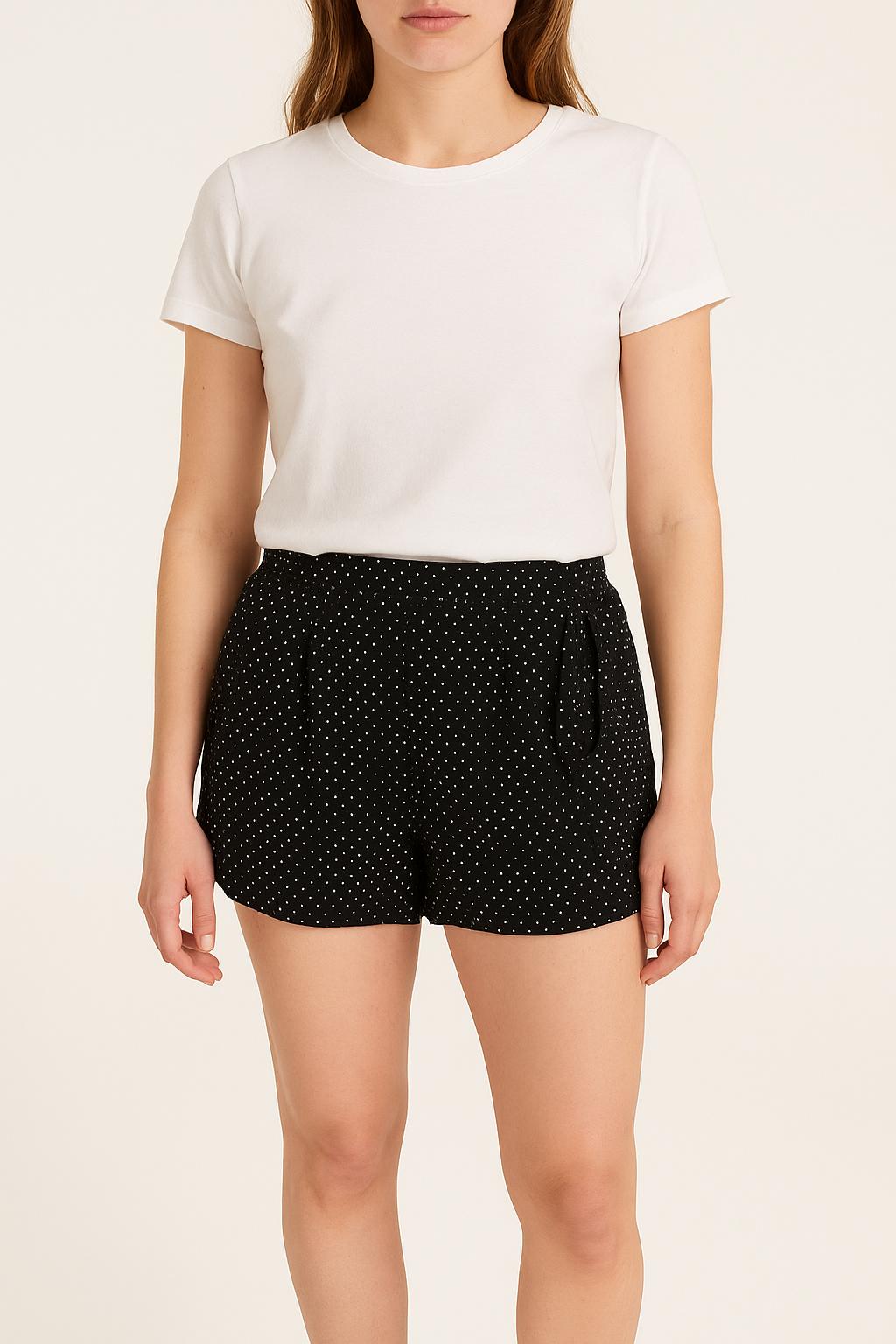 Short Noir à Pois Blancs - Taille S/36