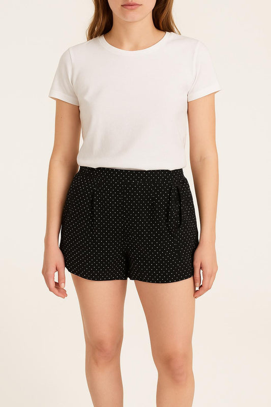Short Noir à Pois Blancs - Taille S/36