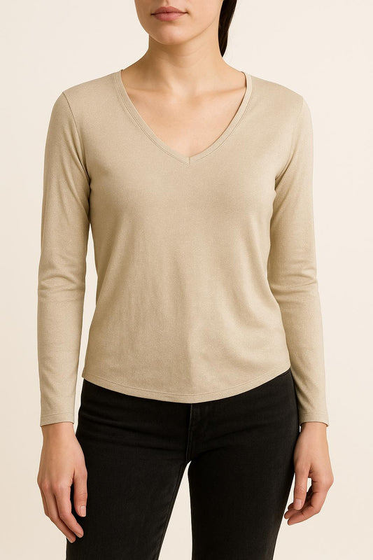 Tee-shirt Manches Longues Or - Taille S/36